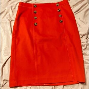 Ann Taylor Red/Orange Pencil Skirt